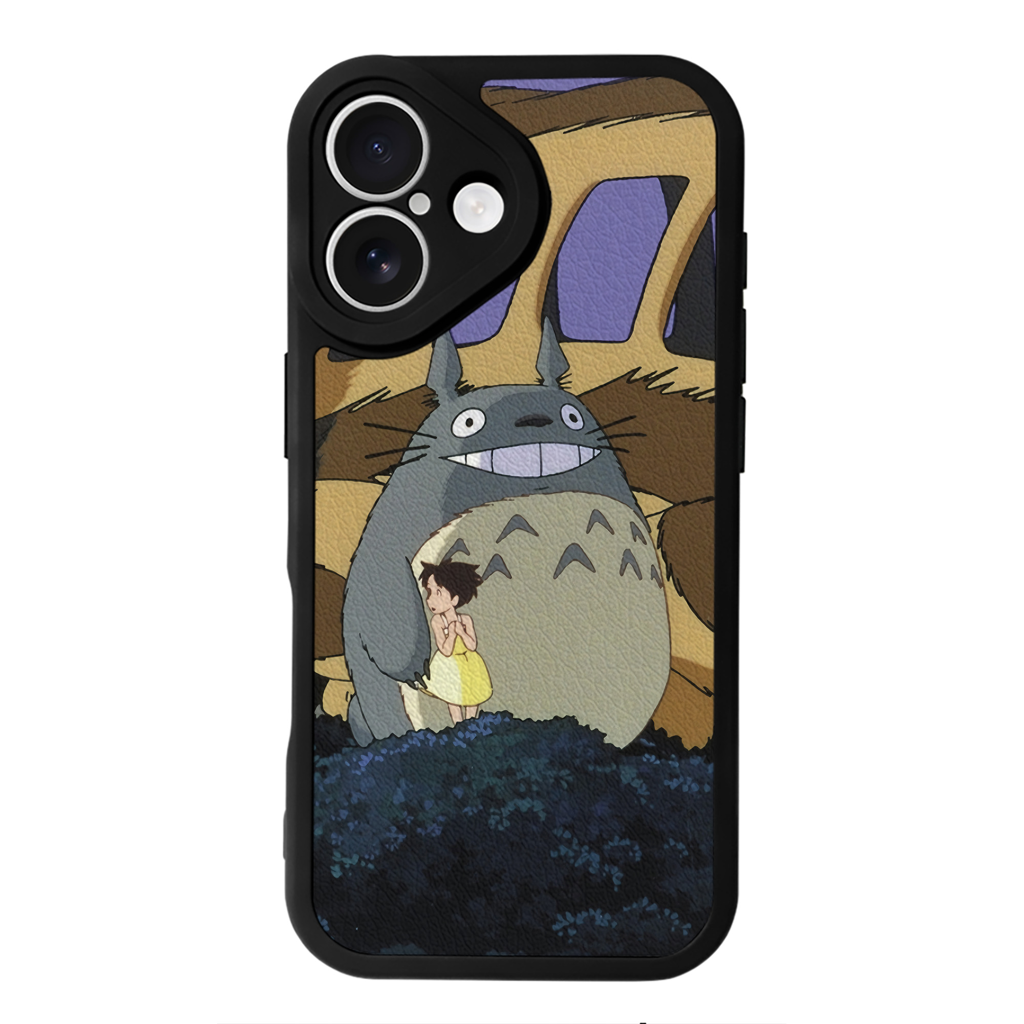 となりのトトロ 草壁メイ 草壁サツキ My Neighbor Totoro Satsuki Kusakabe Mei Kusakabe 【iPhone 16シリーズ対応】シリコンスマホケース（レザー調） 材質：シリコン